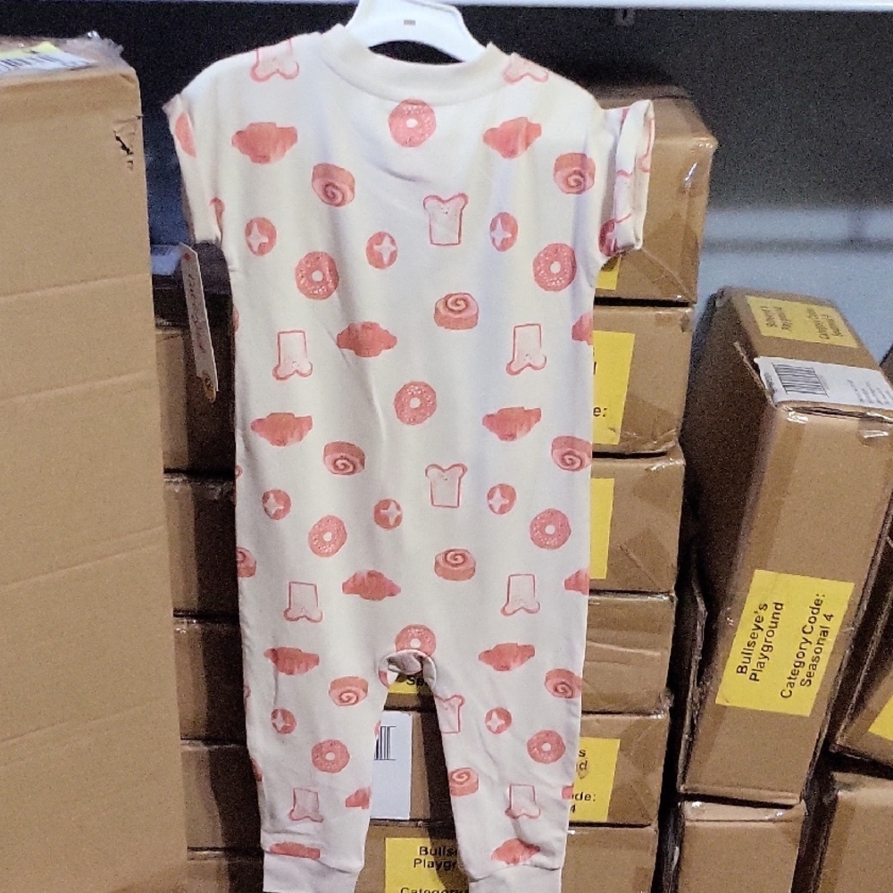 Cute Baby Onesie with Toast, Donut, Cinnomon Roll Pattern